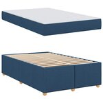 vidaXL Cadre de lit avec matelas Bleu 120 x 200 cm tissu