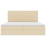 vidaXL Lit de rangement LED avec matelas Crème 200 x 200 cm Tissu