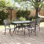 vidaXL Ensemble de salle à manger pour jardin 5 Pièces Noir Aluminium