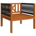 vidaXL Salon de jardin 7 pièces avec coussins  bois d'acacia crème et corde