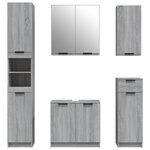vidaXL Meubles de salle de bain 5 Pièces Sonoma gris Bois d'ingénierie