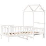 vidaXL Lit de jour avec toit blanc 90x190 cm bois de pin massif