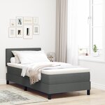 vidaXL Lit à ressorts avec matelas gris foncé 90x190 cm tissu