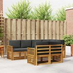 vidaXL Ensemble de canapés d'extérieur 7 pc Naturel et Anthracite