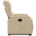 vidaXL Fauteuil inclinable crème tissu microfibre