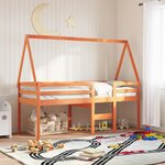 vidaXL Lit haut avec toit cire marron 80x200 cm bois de pin massif