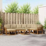 vidaXL Ensemble de canapés d'extérieur 9 pc Naturel et Beige
