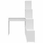 vidaXL Bureau d'angle Blanc 101.5 x 149.5 x 149.5 cm Bois d'ingénierie