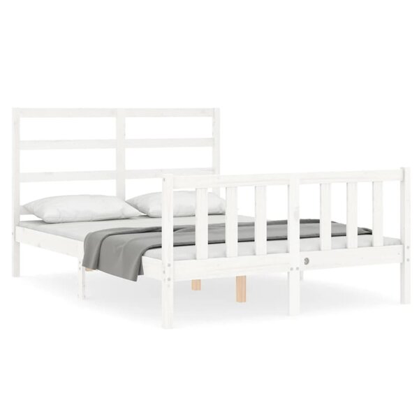 vidaXL Cadre de lit sans matelas blanc 140x200 cm bois de pin massif