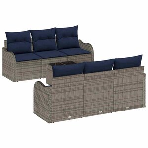 vidaXL Ensemble de canapé de jardin Gris 55 x 55 x 37 cm polyrotin