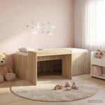 vidaXL Lit haut pour enfants avec bureau Chêne Sonoma 98 5 x 200 cm