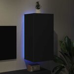 vidaXL Meuble TV mural avec lumières LED noir 40 5x35x80 cm