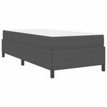 vidaXL Cadre de lit avec matelas Gris foncé 90 x 190 cm tissu