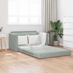 vidaXL Canapé-Lit Gris clair 124 x 204 x 61 cm Velours