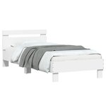 vidaXL Cadre de lit sans matelas avec lumières LED blanc 90x200 cm