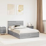 vidaXL Lit de Rangement Gris Sonoma 120 x 190 cm Bois d'ingénierie