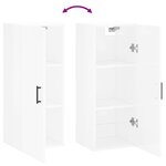 vidaXL Armoire murale blanc brillant 34 5x34x90 cm