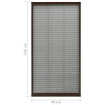 vidaXL Moustiquaire plissée pour fenêtre Aluminium Marron 80x160 cm