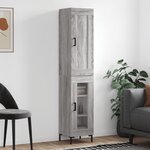 vidaXL Buffet haut Sonoma gris 34 5x34x180 cm Bois d'ingénierie