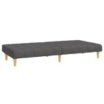 vidaXL Canapé-lit à 2 places gris foncé tissu