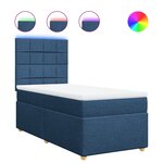 vidaXL Sommier à lattes de lit avec matelas Bleu 80x200 cm Tissu