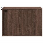 vidaXL Tables de chevet murales avec lumières LED 2 Pièces chêne marron