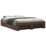 vidaXL Cadre de lit sans matelas chêne marron 150x200 cm