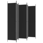 vidaXL Cloison de séparation 5 panneaux Noir 250x220 cm Tissu