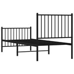 vidaXL Cadre de lit métal sans matelas avec pied de lit noir 80x200 cm