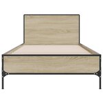 vidaXL Cadre de lit chêne sonoma 90x190 cm bois d'ingénierie et métal