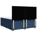 vidaXL Sommier à lattes de lit avec matelas Bleu 200x200 cm Tissu