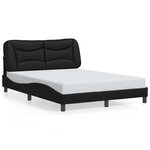vidaXL Cadre de lit avec LED sans matelas Hvar noir 120x200 cm