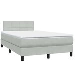 vidaXL Sommier à lattes de lit et matelas gris clair 120x220cm velours