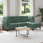 vidaXL Ensemble de meubles pour le salon 4 Pièces Vert Mer Velours