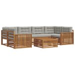 vidaXL Ensemble de canapés d'extérieur 7 Pièces Gris Naturel et Clair