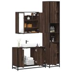 vidaXL Ensemble de meubles de salle de bain 3 Pièces Chêne marron