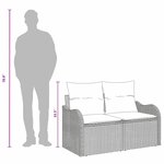 vidaXL Canapé de jardin avec coussin 121 x 62 x 69 cm polyrotin