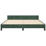 vidaXL Cadre de lit avec tête de lit Vert foncé 180x200 cm Velours