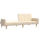 vidaXL Canapé-lit à 2 places crème tissu