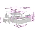 vidaXL Ensemble de canapé de jardin 8 Pièces Gris polyrotin