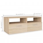 vidaXL Meuble TV Bois d’ingénierie 95x35x36 cm Chêne