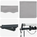 vidaXL Auvent Rétractable with Gris clair 450 × 300 cm tissu