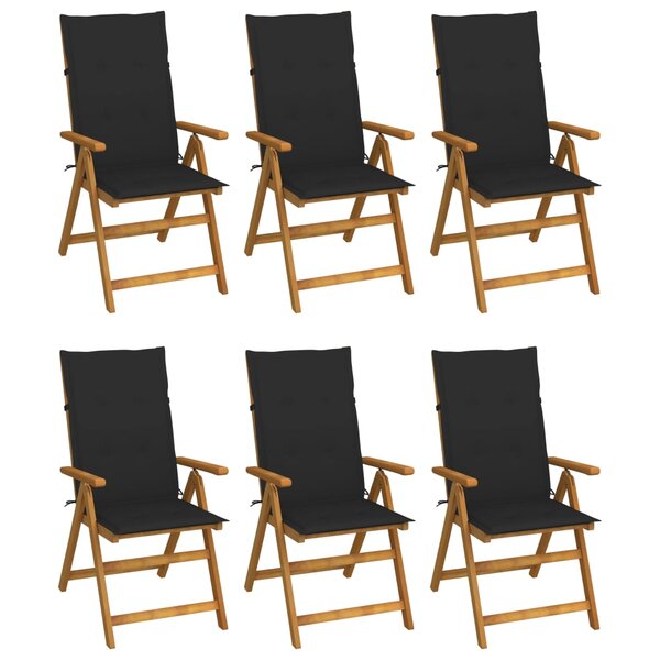 vidaXL Chaises pliables de jardin lot de 6 avec coussins Bois d'acacia