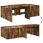 vidaXL Lit haut pour enfants avec bureau Chêne fumé 75 x 190 cm