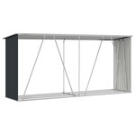 vidaXL Abri de stockage à bois Acier galvanisé 330x84x152cm Anthracite