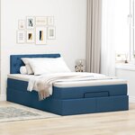 vidaXL Lit ottoman avec matelas bleu 120x200 cm tissu