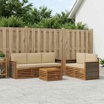 vidaXL Ensemble de canapés d'extérieur 6 pc Naturel et Beige