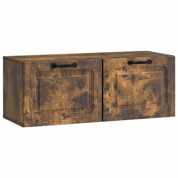 vidaXL Meuble TV mural Chêne fumé 78 5 x 31 x 30 cm Bois d'ingénierie