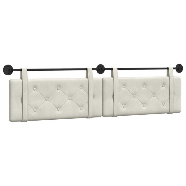 vidaXL Tête de lit suspendue Crème Velours