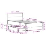 vidaXL Cadre de lit sans matelas blanc 75x190 cm bois de pin massif